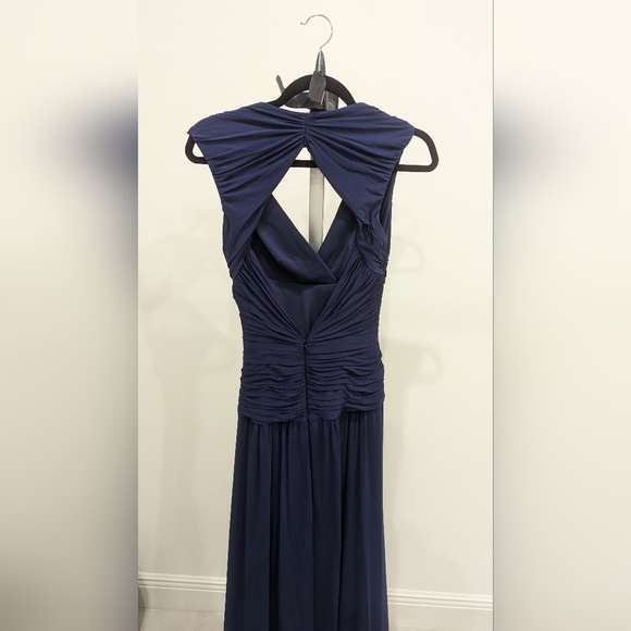 BCBG Blue Gown With Ruching - Picture 4 of 5